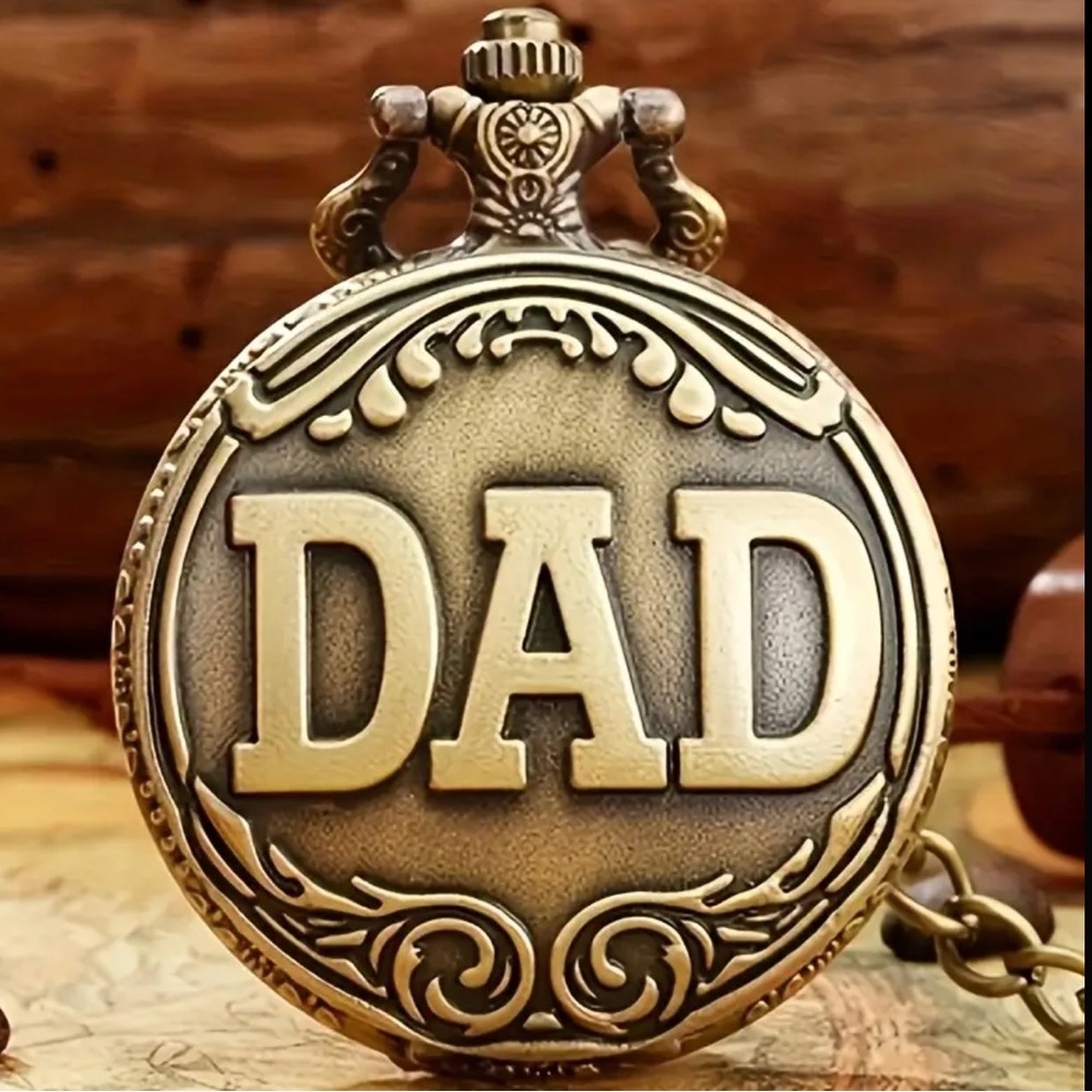 Bronze "DAD" Quartz Pocket Watch